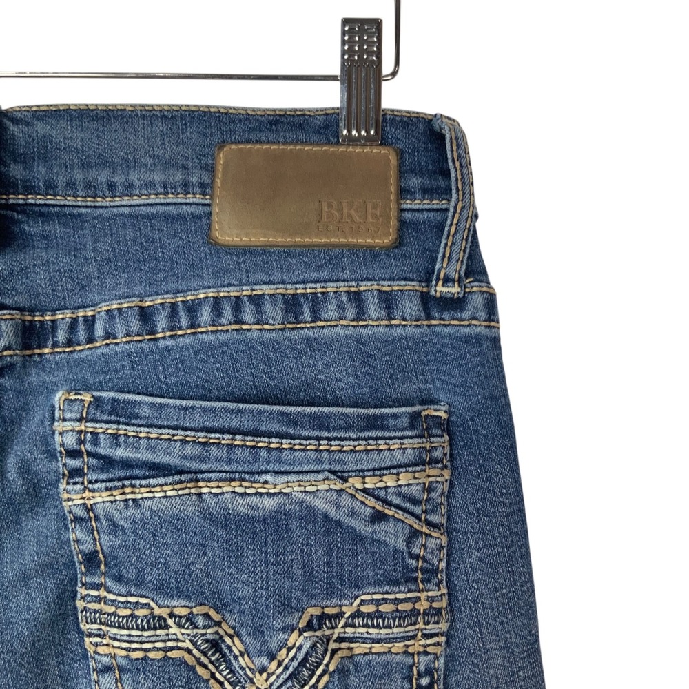 BKE Jake Blue Straight Leg Jeans 30x34 Button Zip Fly Embroidered Pocket - Picture 5 of 8